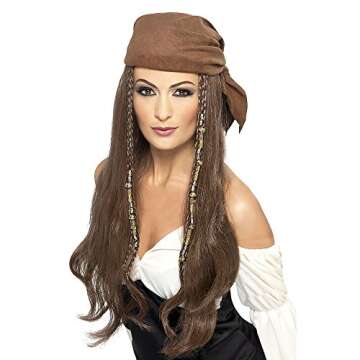 Smiffys Brown Pirate Wig – Perfect for Halloween Fun