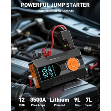 HIPOM Jump Starter with Air Compressor: 5-in-1 Portable Car Essential