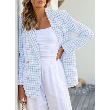Happy Sailed Plaid Blazer for Women - Classic Style