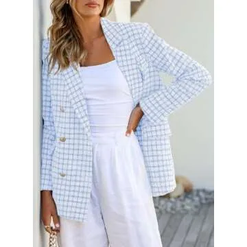 Happy Sailed Plaid Blazer for Women - Classic Style