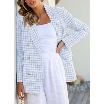 Happy Sailed Plaid Blazer for Women - Classic Style
