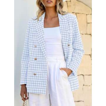 Happy Sailed Plaid Blazer for Women - Classic Style
