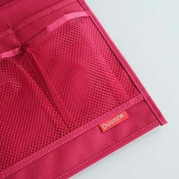 DuomiW Bedside Storage Organizer, Bedside Caddy, Table Cabinet Storage Organizer, TV Remote Control, Phones, Magazines, Tablets, Accessories (Red)