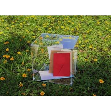 MaiiTiproll All Clear Acrylic Card Box, DIY Wedding Box with Your DIY Print, Assembly Box for Reception/Wedding Box/Party Graduation & Birthday Baby Shower Decorations(10x10x8.5)