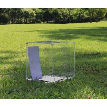 MaiiTiproll All Clear Acrylic Card Box, DIY Wedding Box with Your DIY Print, Assembly Box for Reception/Wedding Box/Party Graduation & Birthday Baby Shower Decorations(10x10x8.5)