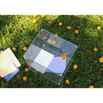 MaiiTiproll All Clear Acrylic Card Box, DIY Wedding Box with Your DIY Print, Assembly Box for Reception/Wedding Box/Party Graduation & Birthday Baby Shower Decorations(10x10x8.5)