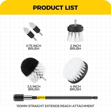 Holikme 6Pack Drill Brush Power Scrubber Cleaning Kit