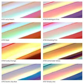 ARTEZA's Holographic Vinyl Sheets - 12x12, Unique Colors