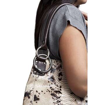 Clipa Bag Hanger - Polished Hematite PVD - The Ring That Opens Into a Hook and Hangs in Just 1/2" of Space, Holds 33 lbs., 3 yr. Warranty