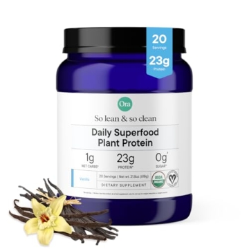 Ora Organic Vanilla Plant Protein Powder Vegan Gluten-Free