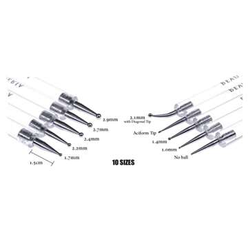 Beaute Galleria 5 Piece Dotting Pens for Nail Art