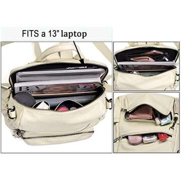 UTO Women Backpack Purse Leather Vegan Ladies Fashion Designer Rucksack Convertible Travel Shoulder Bag with Tassel