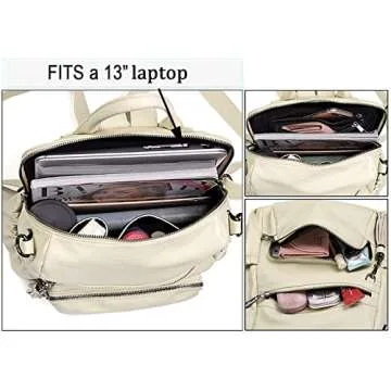 UTO Women Backpack Purse Leather Vegan Ladies Fashion Designer Rucksack Convertible Travel Shoulder Bag with Tassel