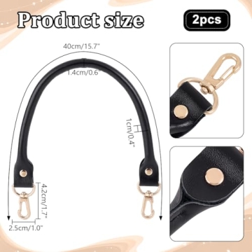 Premium Black Leather Purse Handles for Stylish Upgrades