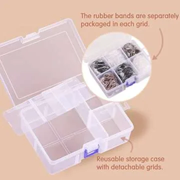 Funtopia Mini Hair Ties - 2500Pcs Soft Elastics with Organizer