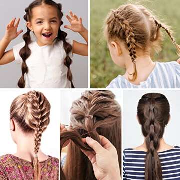 Funtopia Mini Hair Ties - 2500Pcs Soft Elastics with Organizer