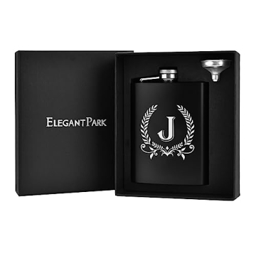 ELEGANTPARK Monogrammed Hip Flask for Men - Perfect Gift!
