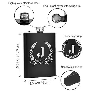 ELEGANTPARK Monogrammed Hip Flask for Men - Perfect Gift!