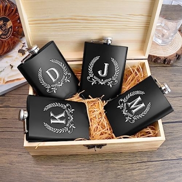 ELEGANTPARK Monogrammed Hip Flask for Men - Perfect Gift!