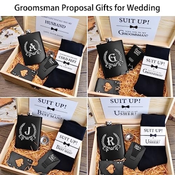 ELEGANTPARK Monogrammed Hip Flask for Men - Perfect Gift!