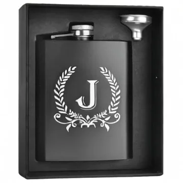 ELEGANTPARK Monogrammed Hip Flask for Men - Perfect Gift!