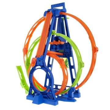 Hot Wheels Toy Car Track Set Triple Loop Kit, 3 Loops & Connects to Other Sets, Includes 1:64 Scale Car