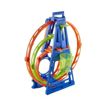 Hot Wheels Toy Car Track Set Triple Loop Kit, 3 Loops & Connects to Other Sets, Includes 1:64 Scale Car