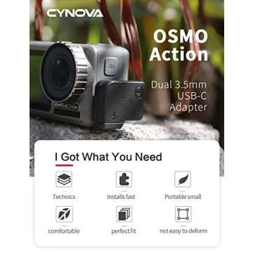 CYNOVA Osmo Action Dual 3.5mm Mic Adapter - Made for Osmo Action with Authorization