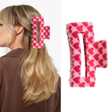 Valentine's Day Hair Claw Clips Sexy Red Lip Design Exquisite Hair Clips for Thick Hair Kiss Hair Ba...