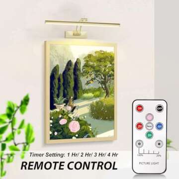 Yuichoy 2 Pack Picture Light Battery Operated for Wall, 16" Wireless Display Art Lighting for Painti...