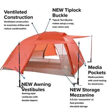 Big Agnes Copper Spur HV UL Backpacking Tent, 3 Person (Orange)
