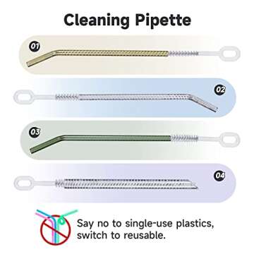 Mt.Jun Heavy-Duty Straw Cleaner Brush Set – 10-Inch, 4 Pack with 4 Diameters (Perfect for Thin to Smoothie Straws), Full Coverage Bristles, Ergonomic Grip Handle