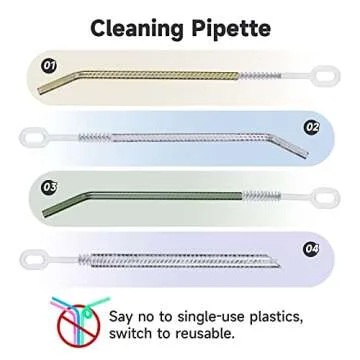 Mt.Jun Heavy-Duty Straw Cleaner Brush Set – 10-Inch, 4 Pack with 4 Diameters (Perfect for Thin to Smoothie Straws), Full Coverage Bristles, Ergonomic Grip Handle