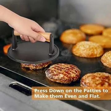 SHINESTAR Cast Iron Griddle Press with 12-Inch Melting Dome for Blackstone Griddle, Flat Top Grill & Griddle Accessories, Ideal for Patty, Burger, Bacon, Panini, Indoor and Outdoor Cooking