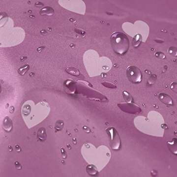 Glow by Daye Satin Lined Shower Cap, Adjustable and Waterproof with Satin Interior for Hair Protection, Large, Pink Heart