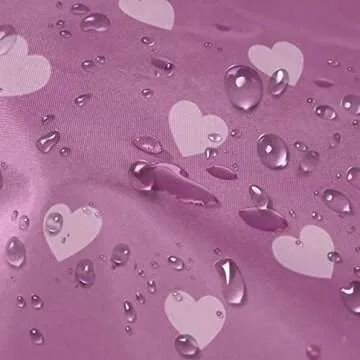 Glow by Daye Satin Lined Shower Cap, Adjustable and Waterproof with Satin Interior for Hair Protection, Large, Pink Heart