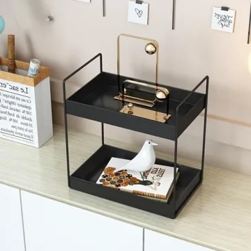 Stylish KINGBERWI 2 Tier Bathroom Counter Organizer
