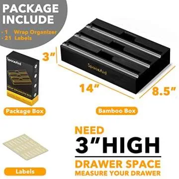 SpaceAid WrapNeat 3 in 1 Organizer for Kitchen Storage