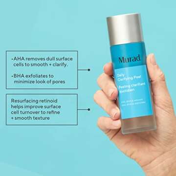 Murad Daily Clarifying Peel – Exfoliating Peel Solution – Resurfacing Retinoid/AHA/BHA Liquid - Skin-Smoothing Retinoid, Salicylic Acid & Glycolic Acid Peel for Face, 3.2 Fl Oz