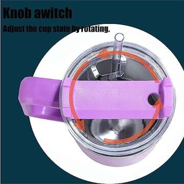 wonshia 40 OZ Leopard Tumbler With Handle And Straw Lid, Insulated Reusable lavender Cup Leakproof Water Bottle……