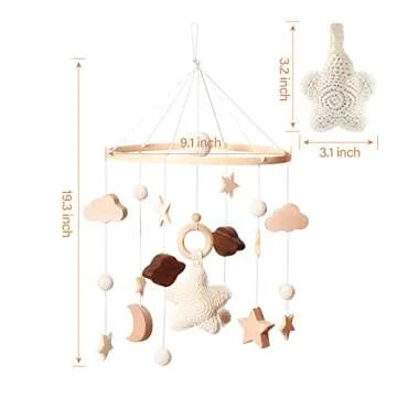 Boho Baby Mobile for Crib Soothing Handmade Nursery Decor