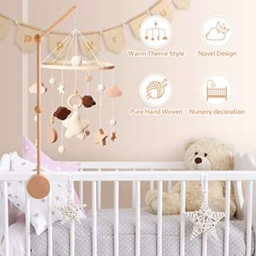 Boho Baby Mobile for Crib Soothing Handmade Nursery Decor