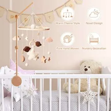 Boho Baby Mobile for Crib Soothing Handmade Nursery Decor