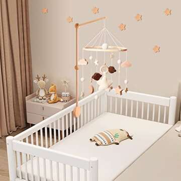 Boho Baby Mobile for Crib Soothing Handmade Nursery Decor