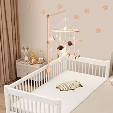 Boho Baby Mobile for Crib Soothing Handmade Nursery Decor