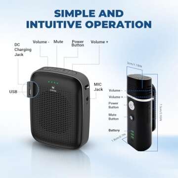 Voice Amplifier with Wireless Lapel Microphone