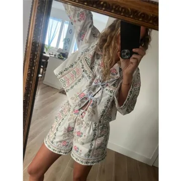 Thopavenoir Women's Floral / Stripe Pajama Sets for Comfort