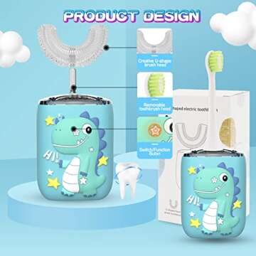 GASLIKE Kids Electric Ultrasonic Toothbrush for Ages 2-7
