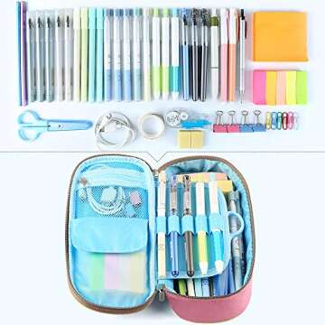 Homecube Big Capacity Pen Bag Makeup Pouch - Durable Pencil Case for All