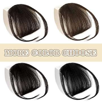 MORICA Clip in Bangs for Women 100% Human Hair Extensions Wispy Bangs Fringe with Temples Hairpieces Air Bangs Flat Bangs Clip Curved Bangs for Daily Wear (Blonde)
